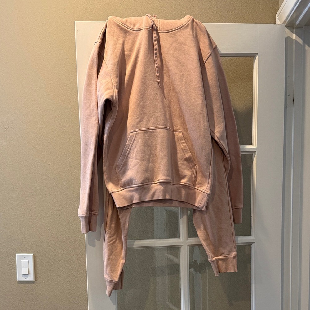Women's Relaxed Track Hoodie & Joggers Set - Dusty Rose